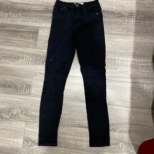 Reformation black skinny ankle-length jeans